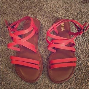Red Strappy Sandals